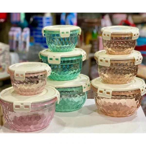 3 Pcs Acrylic Diamond Air Tight Bowls