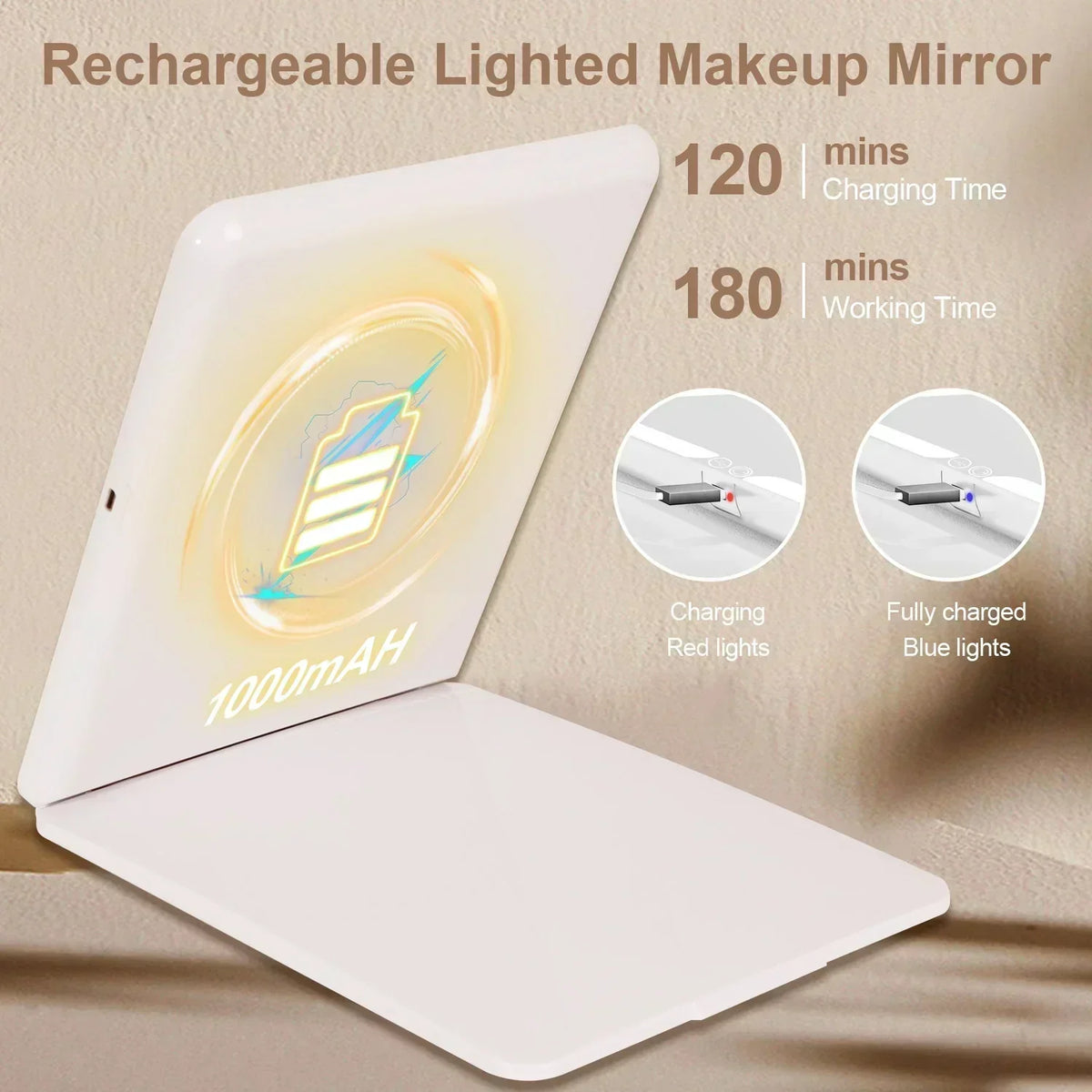 Travel Lighted Vanity Makeup Mirror