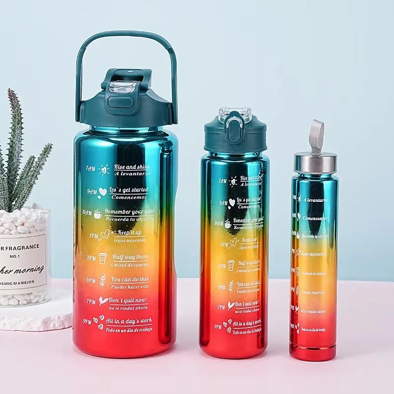Set of 3 Metallic Color Water Bottle