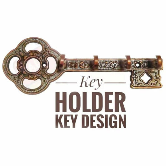 Vintage Wall-Mounted Key Holder with 4 Hooks – Rustic Iron Key Rack for Entryway