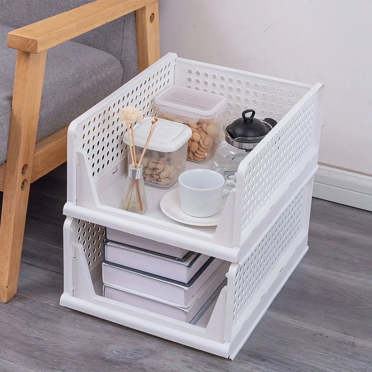Foldable Storage Bin Stackable Drawer