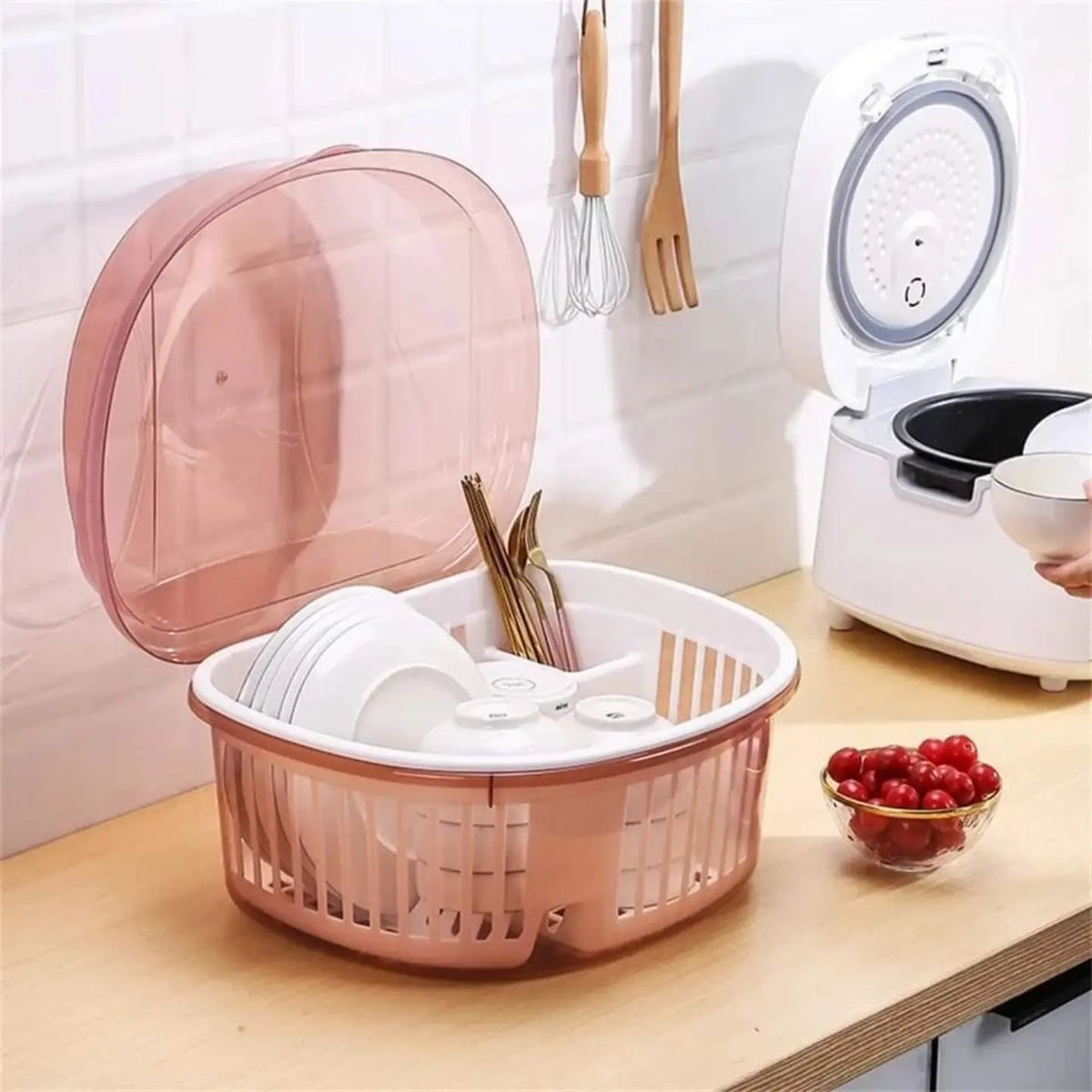 Kitchen Dish Rack With Lid