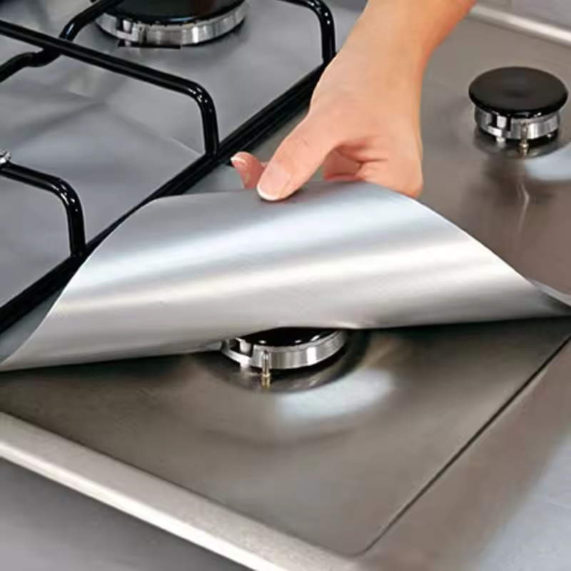 4 Pcs PTFE Gas Stove Protector Sheets – Reusable Non-Stick Stove Liners