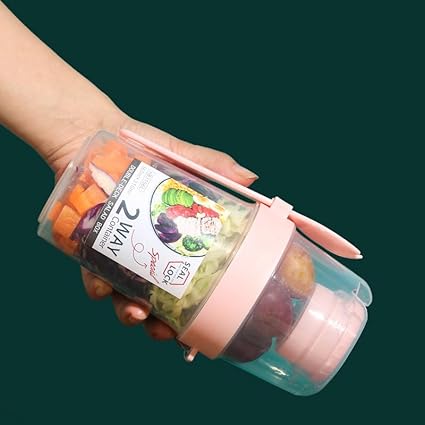 Double Layer Breakfast Fresh-Salad Container