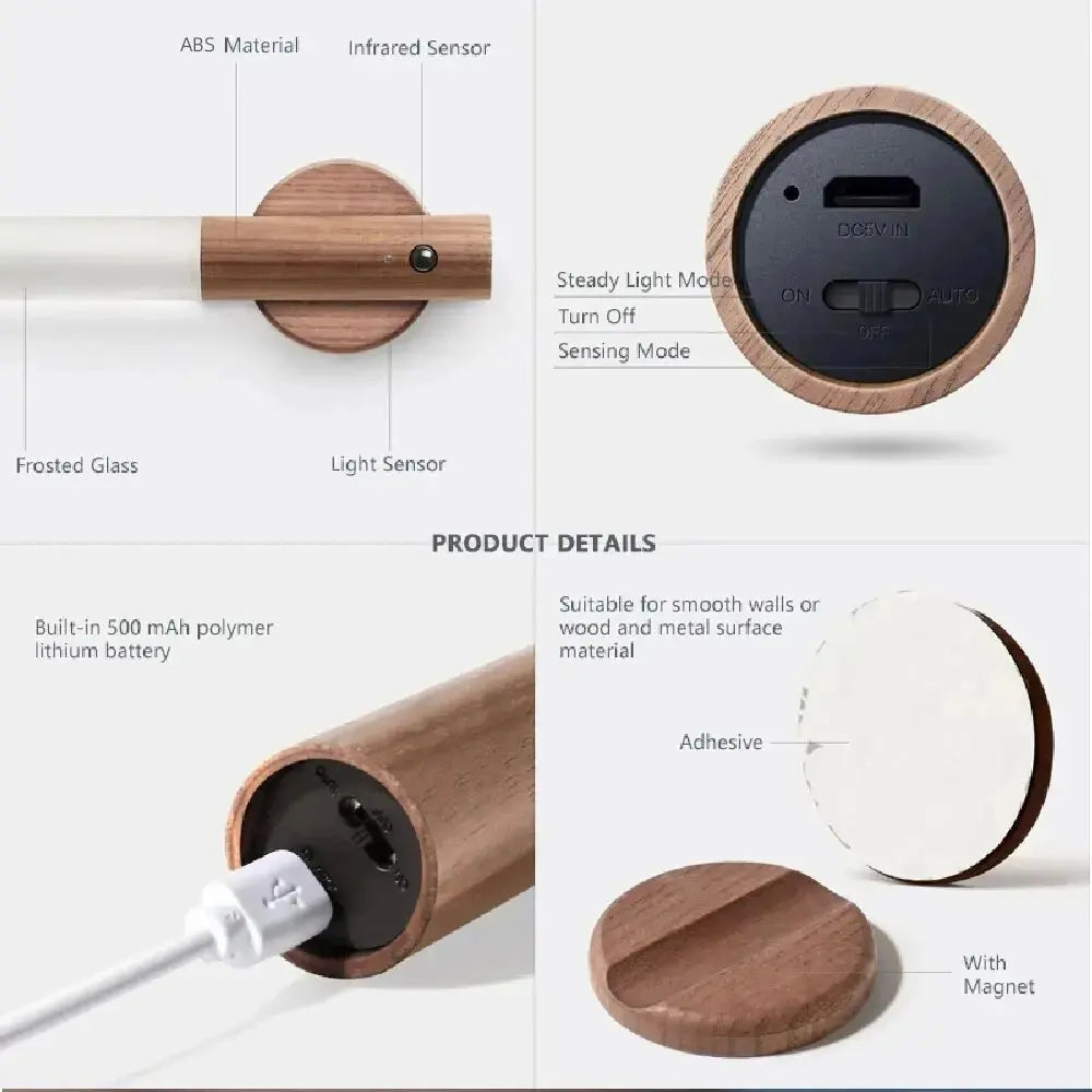 Rechargeable Wood LED Light
