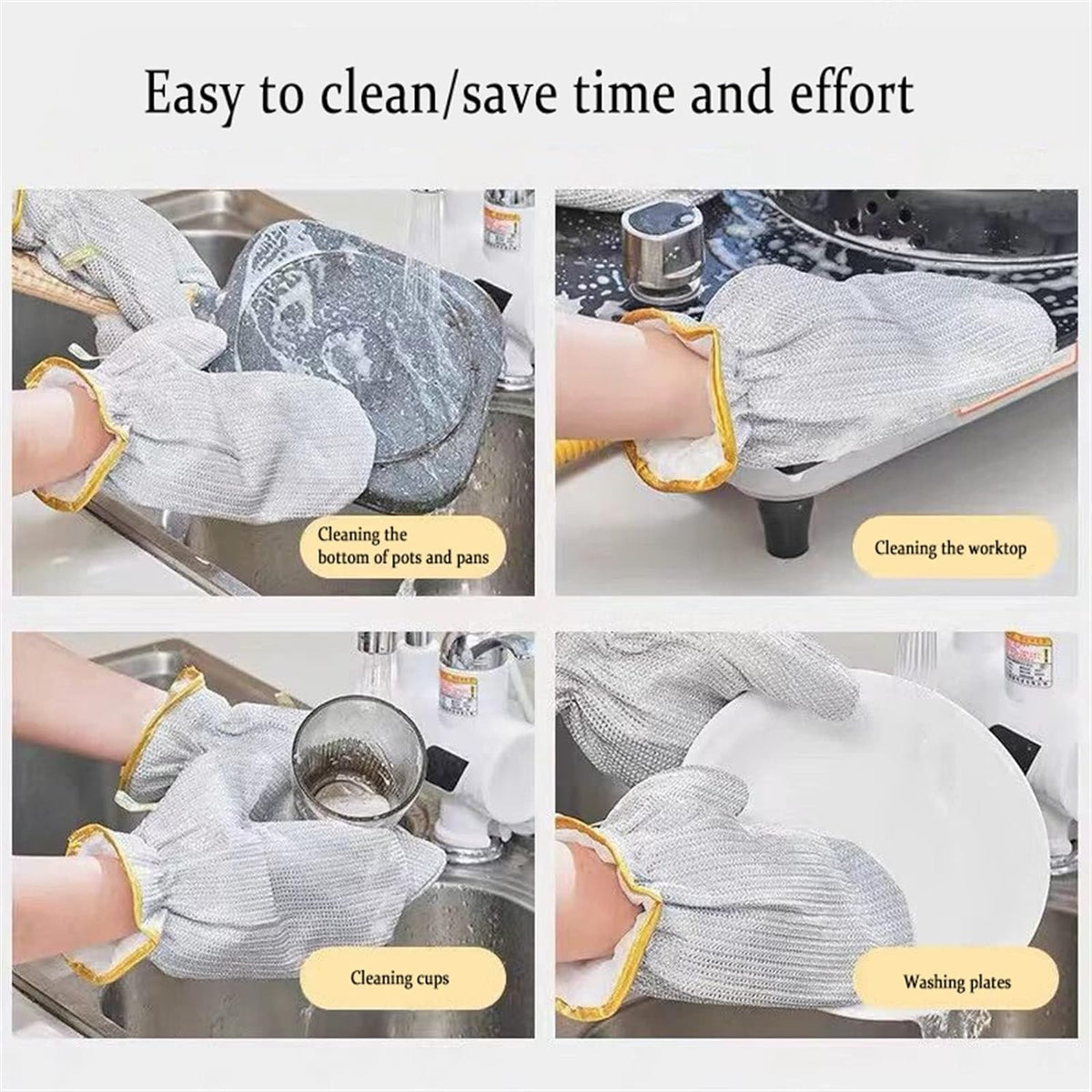 Bamboo Fiber Dish-Washing Gloves