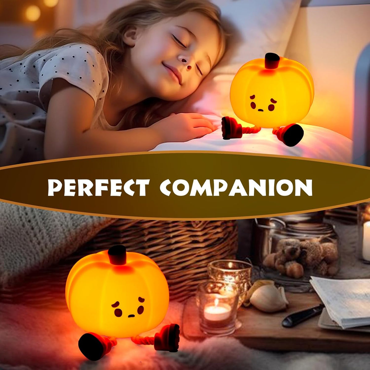 Cute Pumpkin Character Silicone Lamp