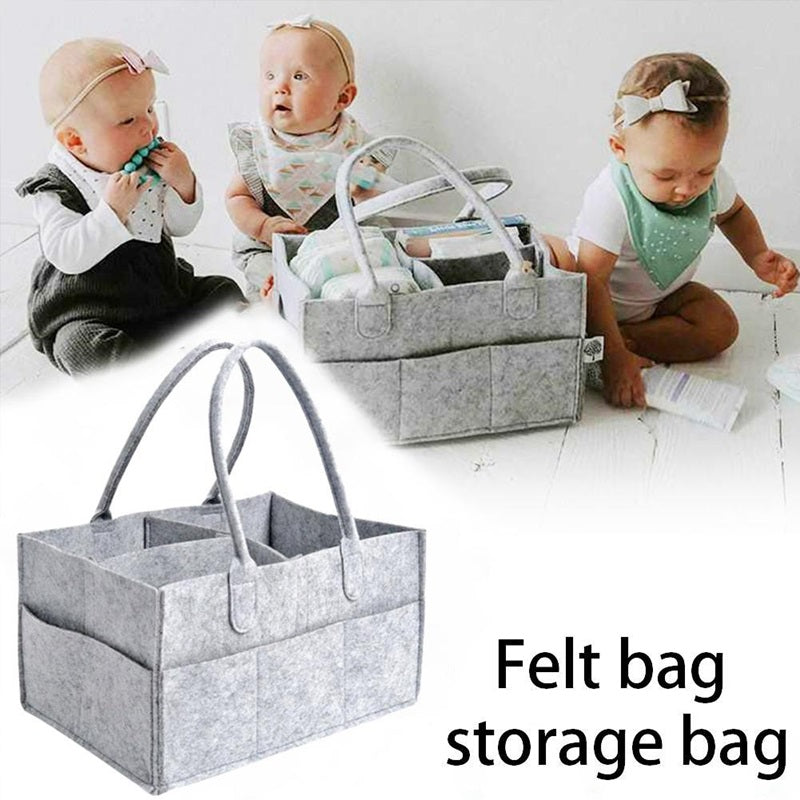 Baby Diaper Caddy Organizer – Portable Nursery Storage Basket with Waterproof Liner