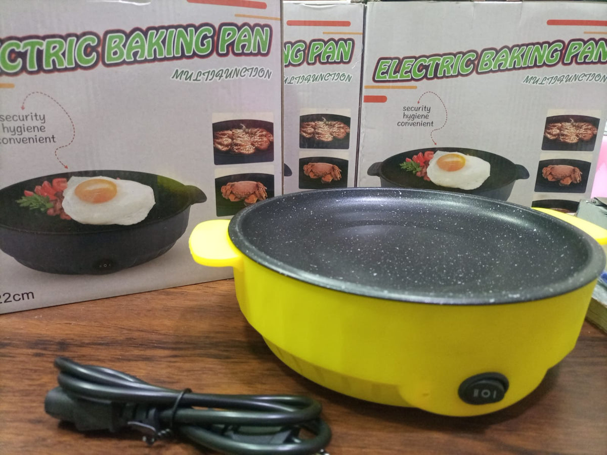 22CM Electric Non-Stick Baking Pan – Multi-Purpose Fry Pan for Breakfast & Snacks