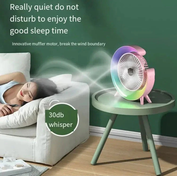 USB Desk Fan With LED Light