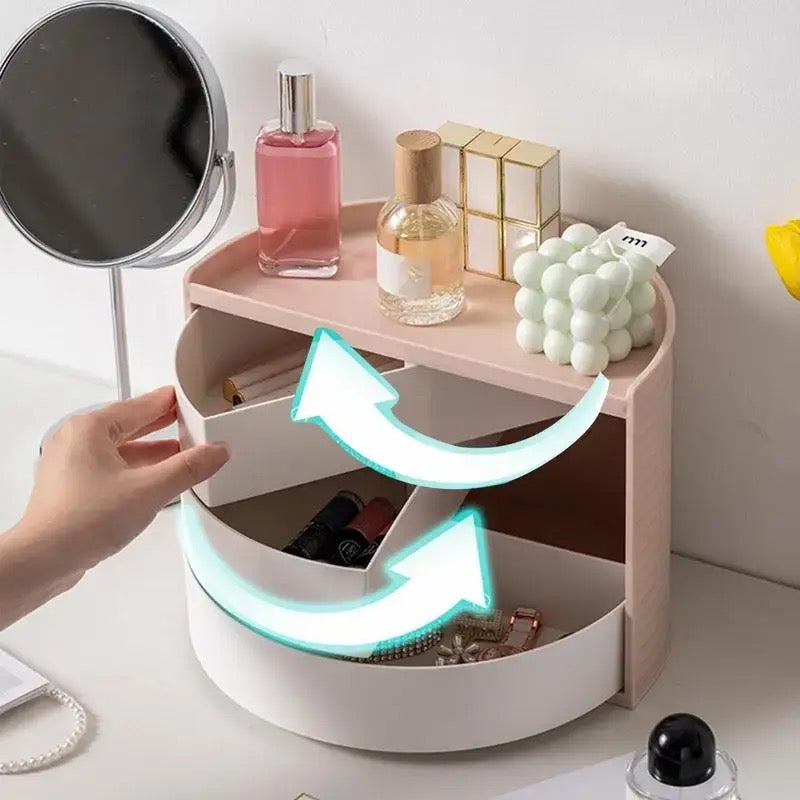 Semicircle cosmetic organizer
