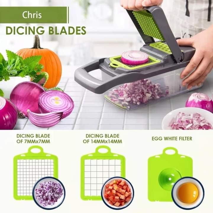 16-in-1 Vegetable Cutter & Slicer – Multi-Function Chopper with Drain Basket