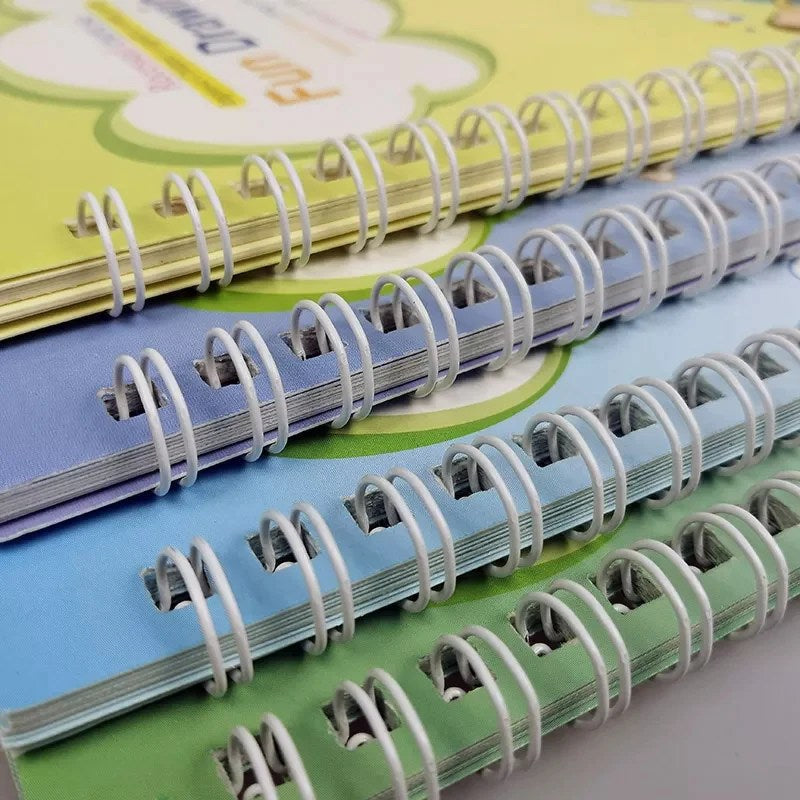 Kids Magic Practice Book (4 Books + 1 Pen + 1 Grip + 8 Refill)