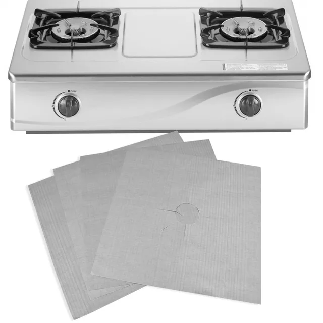 4 Pcs PTFE Gas Stove Protector Sheets – Reusable Non-Stick Stove Liners