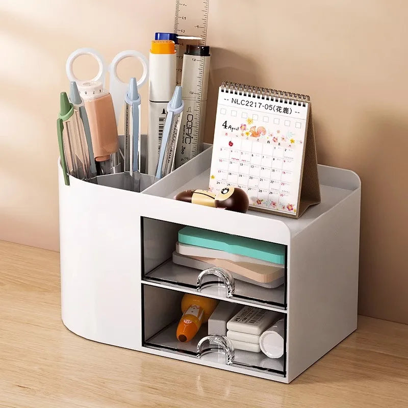 Desktop Stationery Organizer With Drawer