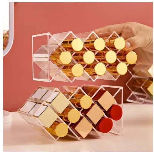 10 Grid Acrylic Lipstick Organizer