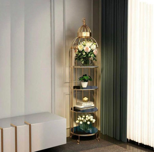 4 Layer Nordic Brass Cage Rack