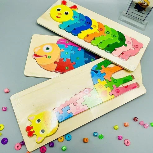 Wooden Character Puzzle Shapes