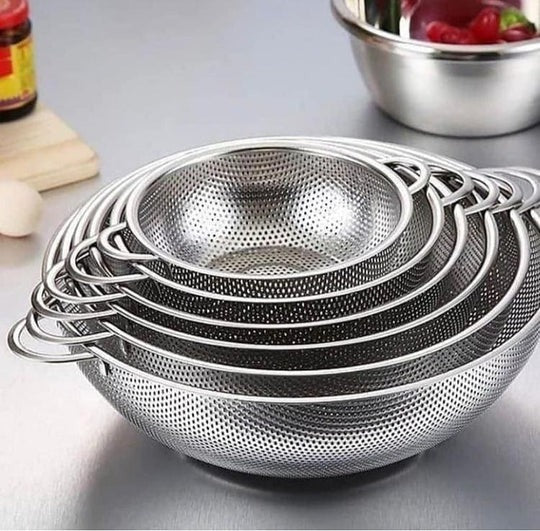 Set Of 6 Stainless Steel Colander Set