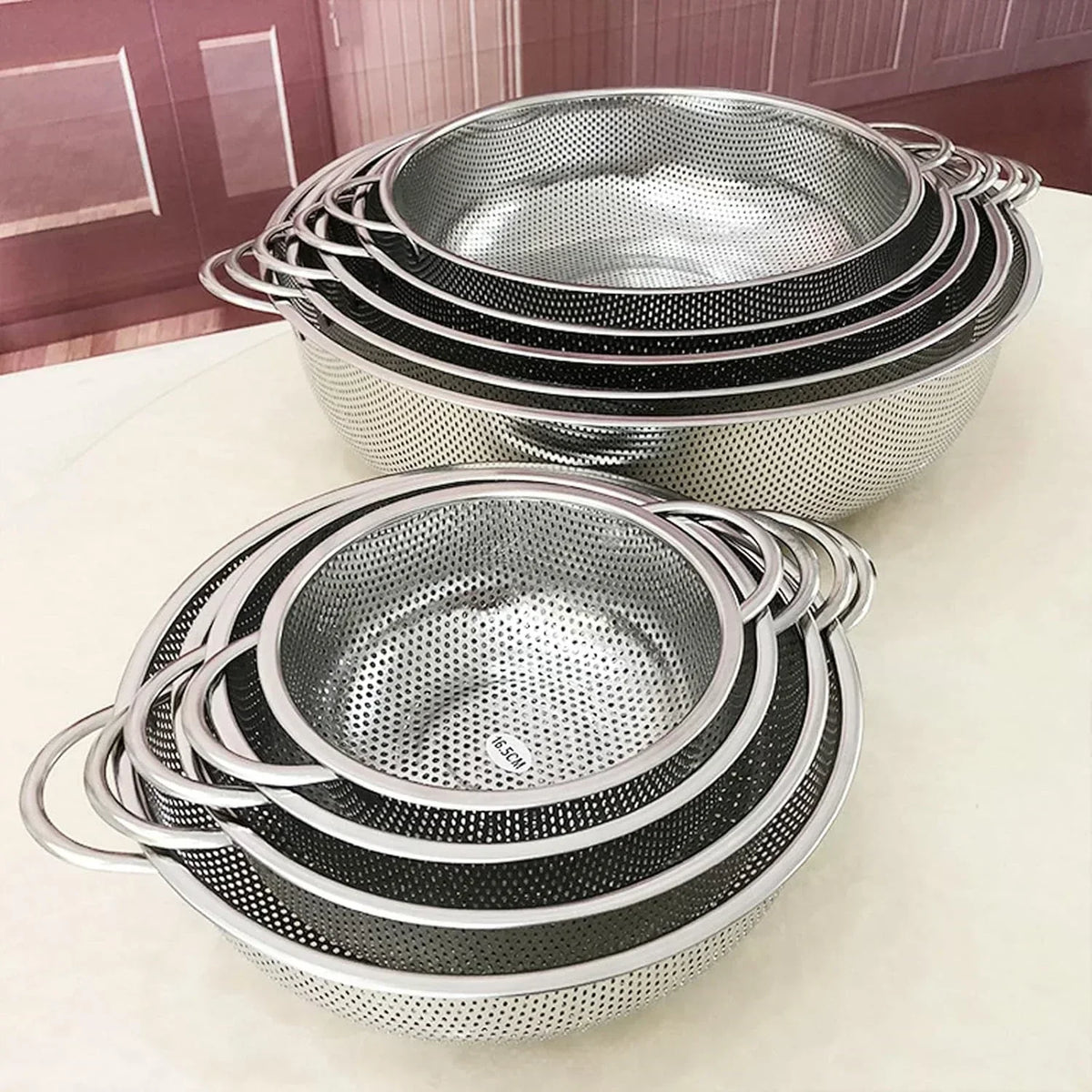Set Of 6 Stainless Steel Colander Set