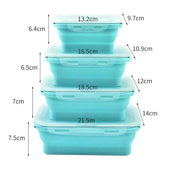 4Pcs Silicone Lunch Box