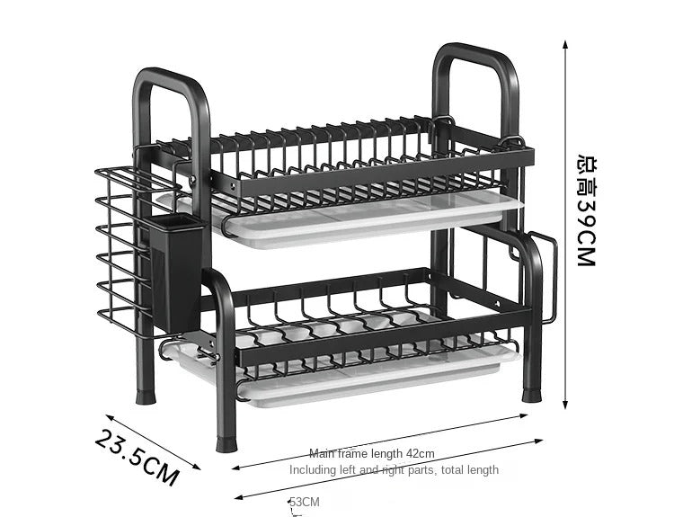 Stainless Steel 2 Tier Dish Drying Rack
