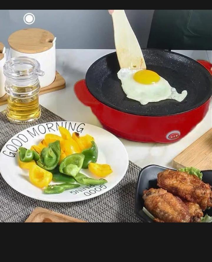 22CM Electric Non-Stick Baking Pan – Multi-Purpose Fry Pan for Breakfast & Snacks