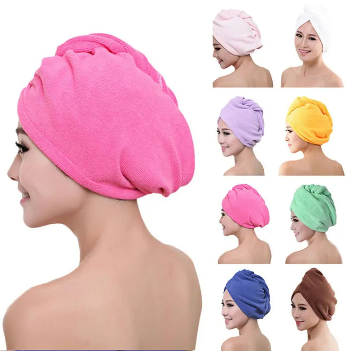 Microfiber hair Cap Towel (Random Color)