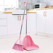 Broom & Dustpan Set – Upright Stand-Up Sweep Set for Indoor Home Cleaning