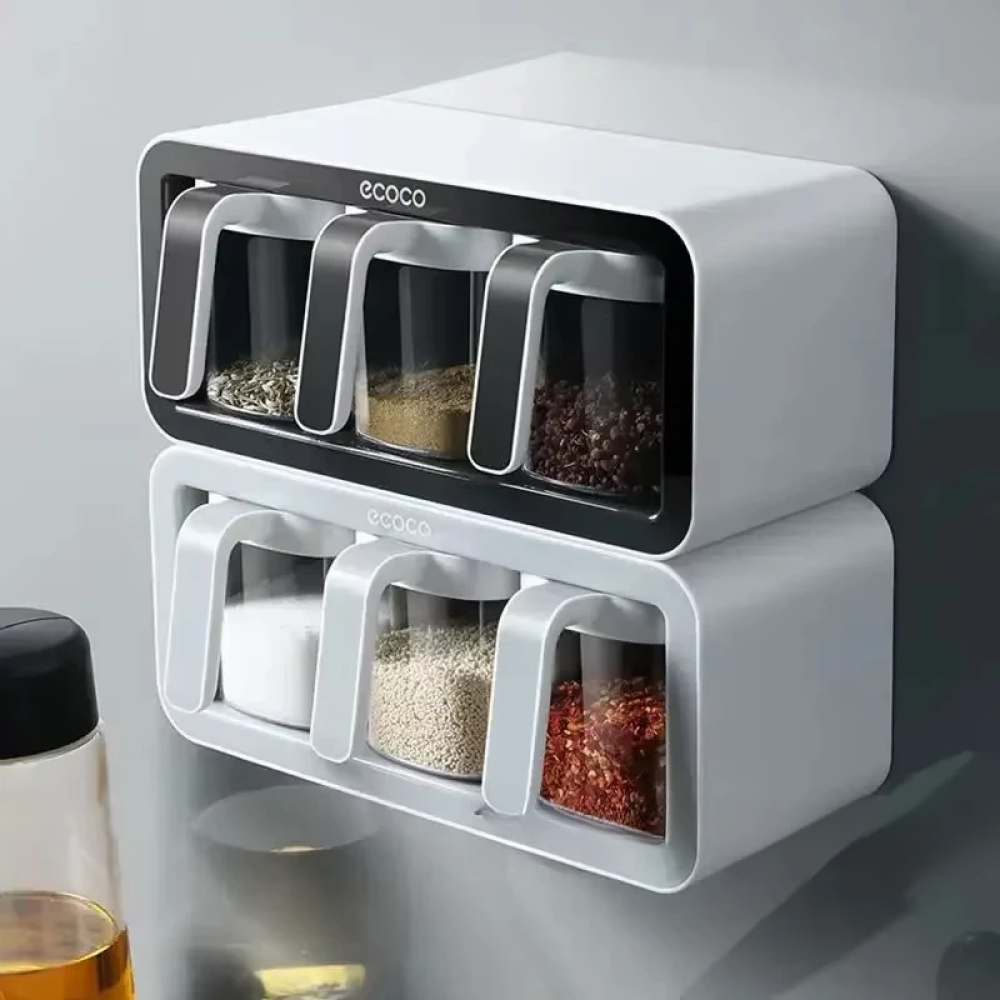 ECOCO Wall-Mounted Spice Rack – No-Drill Kitchen Storage Box