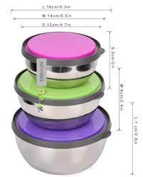 3 Pcs Stainless Steel Bowls with Lids – Airtight Food Storage Set (3 Sizes)