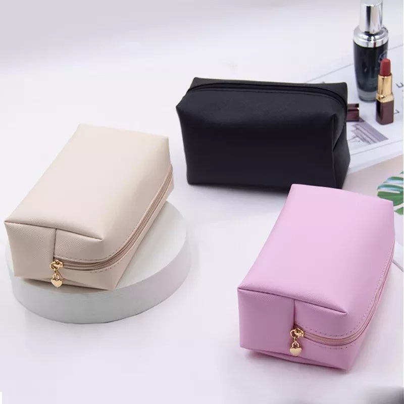 Large Capacity Leather Travel Cosmetic Bag – Multi-Partition Makeup & Toiletry Organizer
