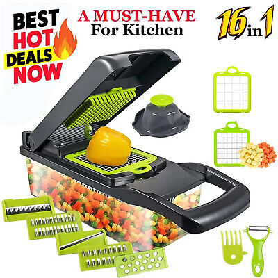 16-in-1 Vegetable Cutter & Slicer – Multi-Function Chopper with Drain Basket